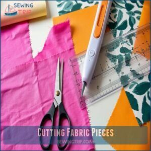 cutting fabric pieces