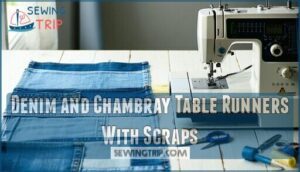 denim and chambray table runners with scraps denim and chambray table runners with scraps