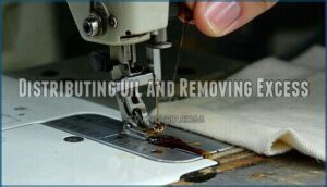 distributing oil and removing excess