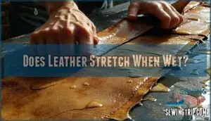 does leather stretch when wet