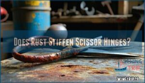 does rust stiffen scissor hinges