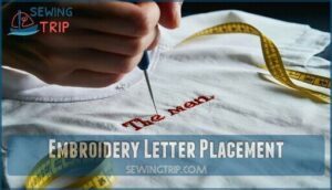 embroidery letter placement