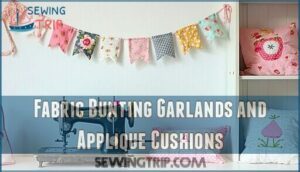 fabric bunting garlands and applique cushions