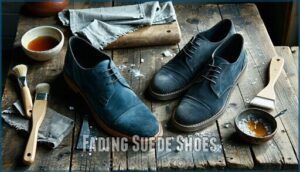 fading suede shoes