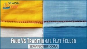 faux vs traditional flat felled