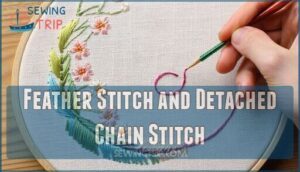 feather stitch and detached chain stitch