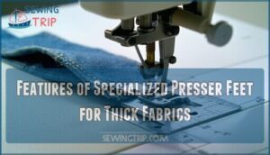 features of specialized presser feet for thick fabrics