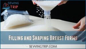 filling and shaping breast forms