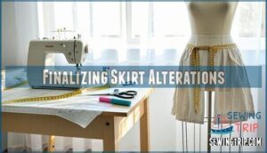 finalizing skirt alterations