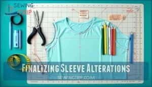 finalizing sleeve alterations
