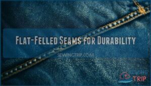 flat-felled seams for durability flat-felled seams for durability