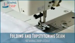 folding and topstitching seam folding and topstitching seam