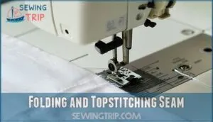 folding and topstitching seam
