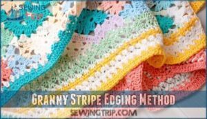 granny stripe edging method