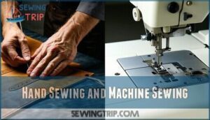hand sewing and machine sewing