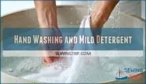 hand washing and mild detergent hand washing and mild detergent