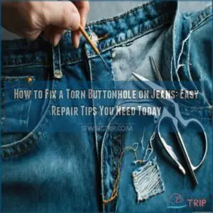 how to fix a torn buttonhole on jeans