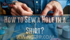 how to sew a hole in a shirt