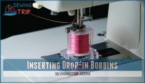 inserting drop-in bobbins