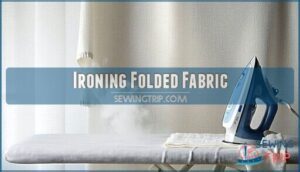 ironing folded fabric