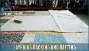 layering backing and batting