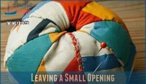 leaving a small opening