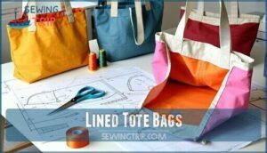 lined tote bags
