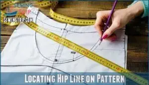 locating hip line on pattern