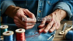 mending clothes