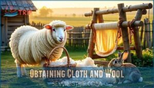 obtaining cloth and wool