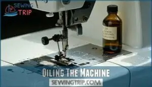 oiling the machine