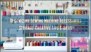 organizing sewing machine accessories storage