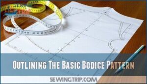 outlining the basic bodice pattern