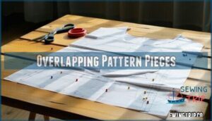 overlapping pattern pieces