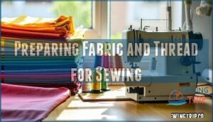 preparing fabric and thread for sewing