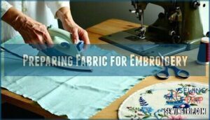 preparing fabric for embroidery