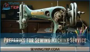 preparing for sewing machine service
