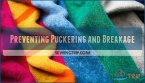 preventing puckering and breakage