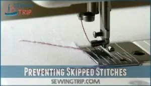 preventing skipped stitches