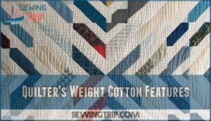 quilter's weight cotton features