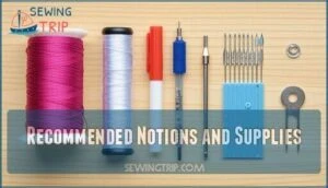 recommended notions and supplies