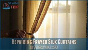 repairing frayed silk curtains