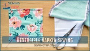 reversible napkin sewing