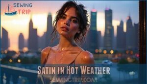 satin in hot weather