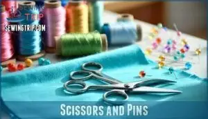 scissors and pins