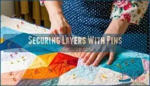 securing layers with pins