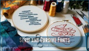 serif and cursive fonts