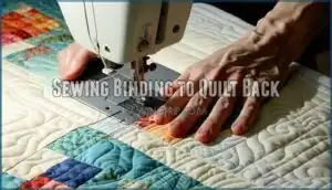 sewing binding to quilt back