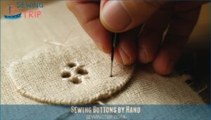 sewing buttons by hand