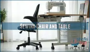 sewing chair and table